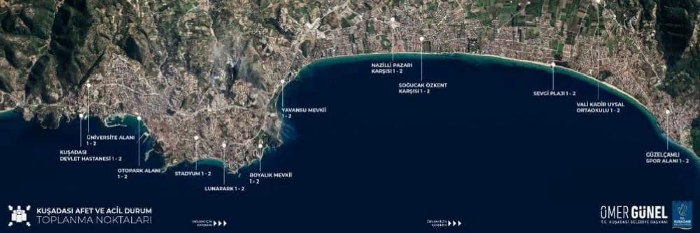 Kuşadası’nda acil durumlar için toplanma alanları belirlendi