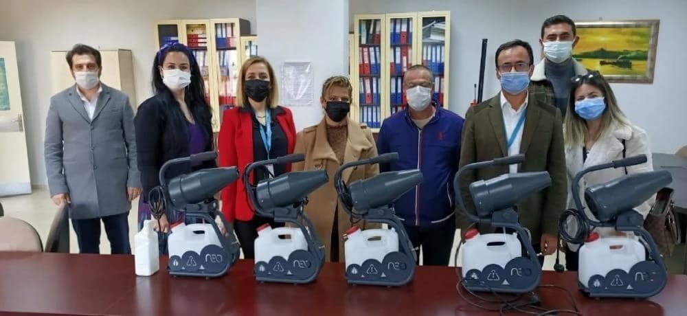 Söke Ak Parti’den, Devlet Hastanesi’ne dezenfektan makinesi