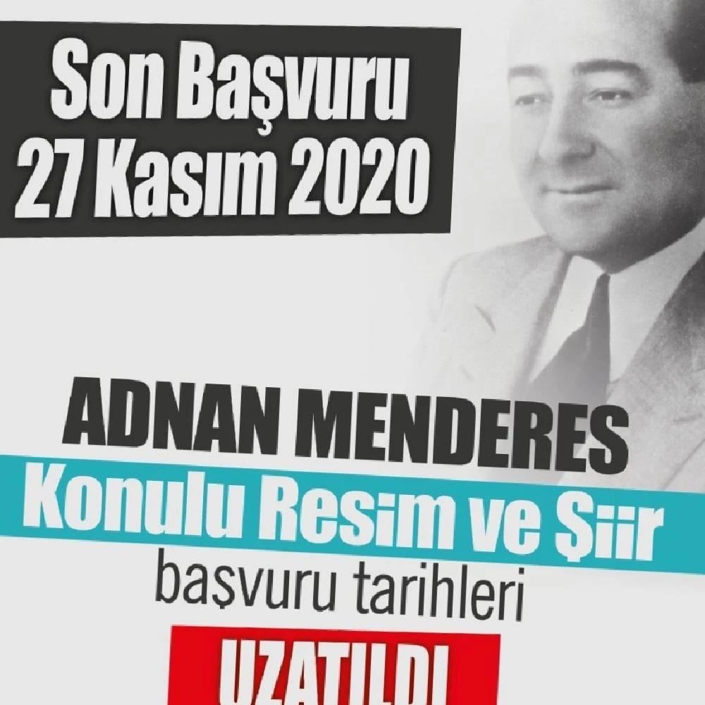 Adnan Menderes Resim ve Şiir Yarışması’nın başvuruları uzatıldı