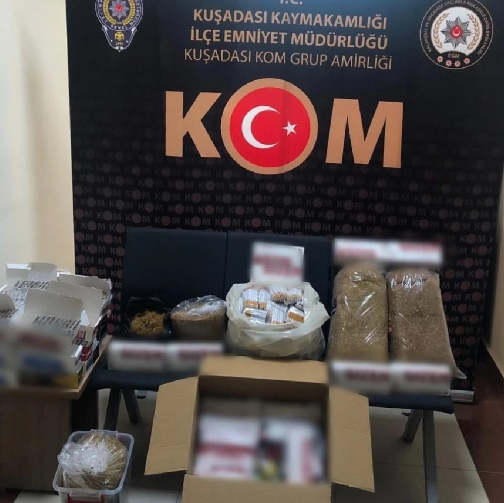 Kuşadası’nda kaçak tütün operasyonu