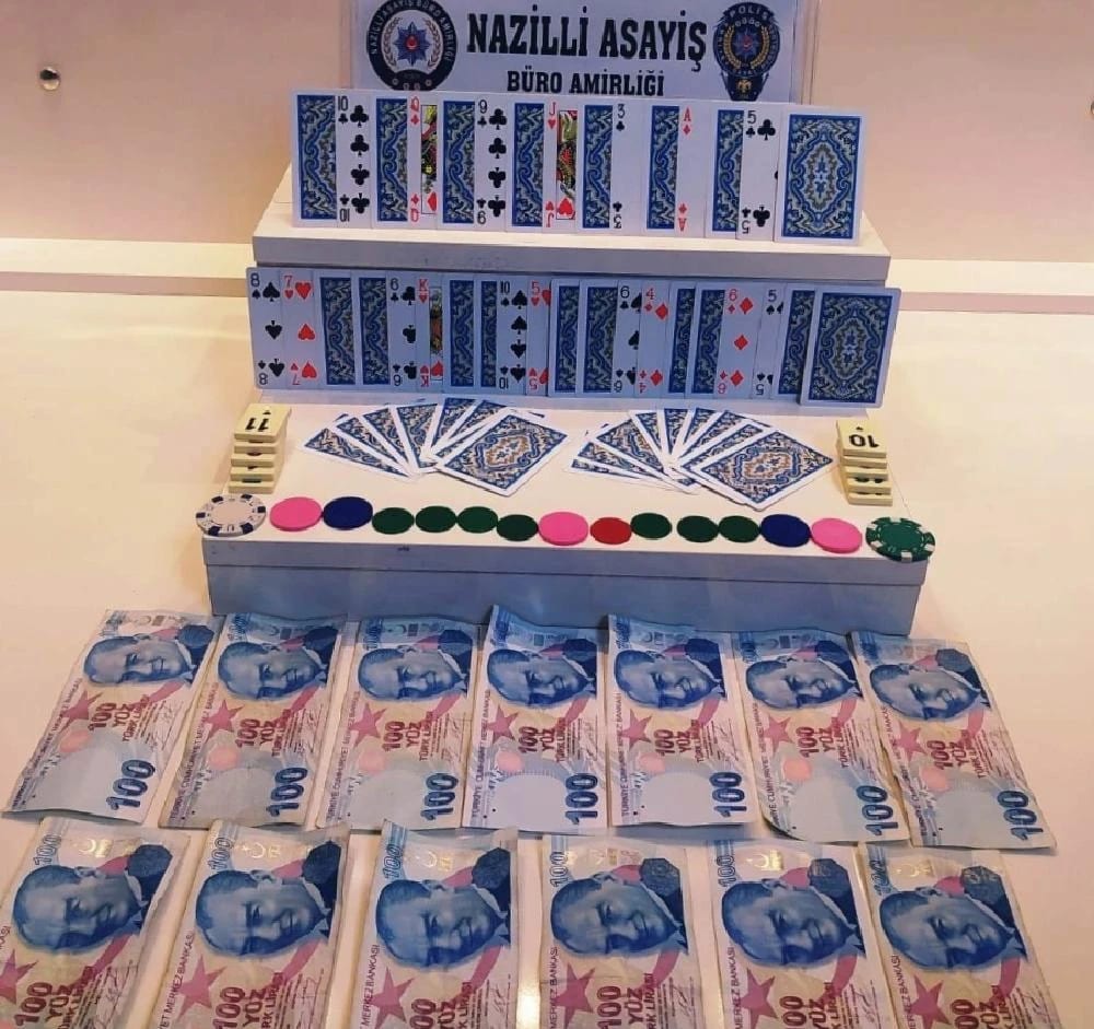 Nazilli’de kıraathaneye kumar baskını