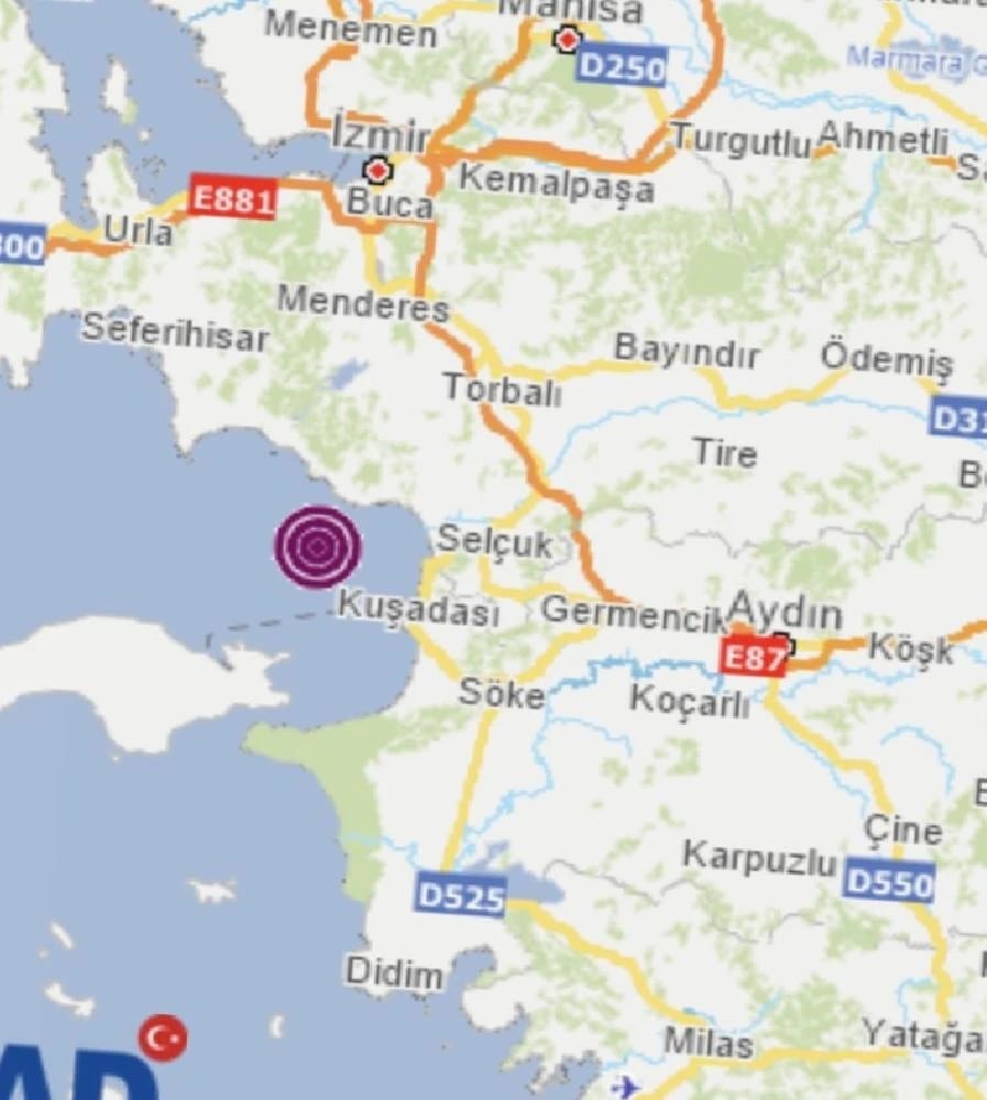 Kuşadası’nda 3.1 büyüklüğünde deprem