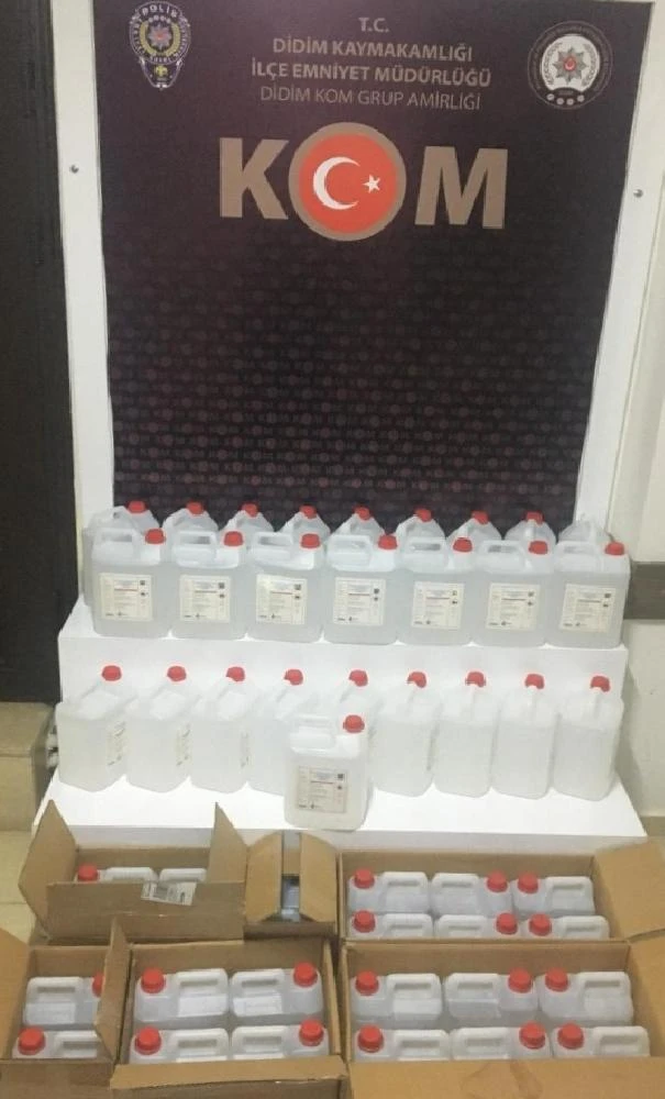 Didim’de 250 litre etil alkol ele geçirildi