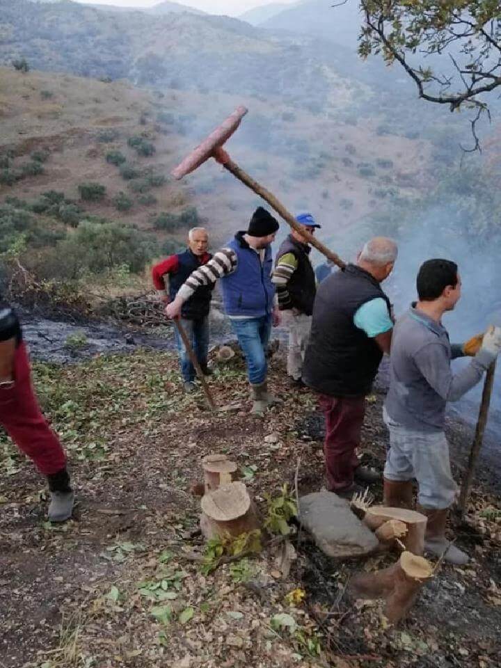 Dumanı gören dağa koştu, yangın kısa sürede söndürüldü