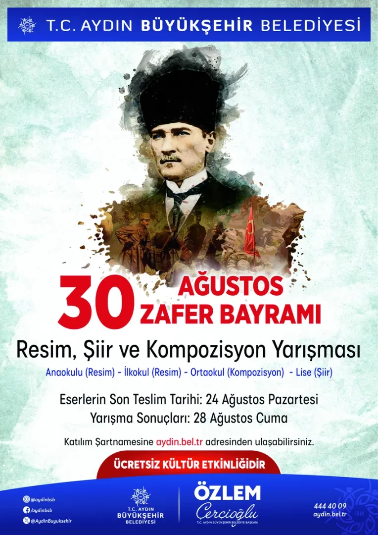 Aydın Büyükşehir Belediyesi’nden 30 Ağustos Zafer Bayramı’na Özel Ödüllü Yarışma