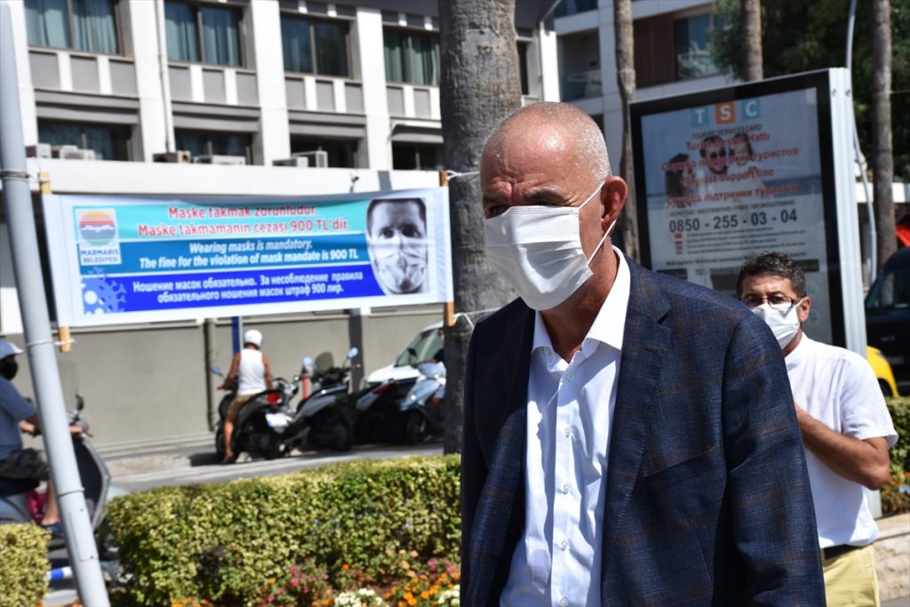 marmariste korona virus denetimi 1 Marmaris plajlarında Kovid-19 denetimi yapıldı