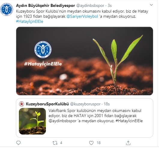 aydin buyuksehir belediyespor hataya 1923 fidan bagislayacak 1 feAfR3G5 Aydın Büyükşehir Belediyespor, Hatay’a 1923 fidan bağışlayacak