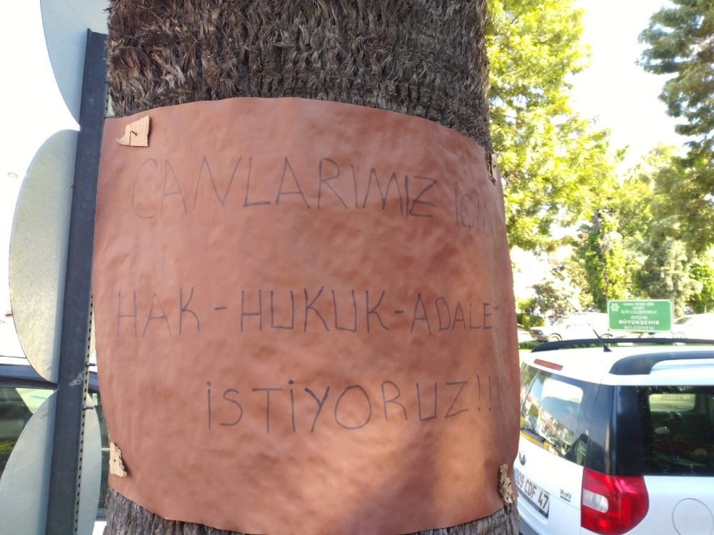 aydinda kadina siddete pankartli tepki 3 EgelA7SF Aydın’da kadına şiddete pankartlı tepki