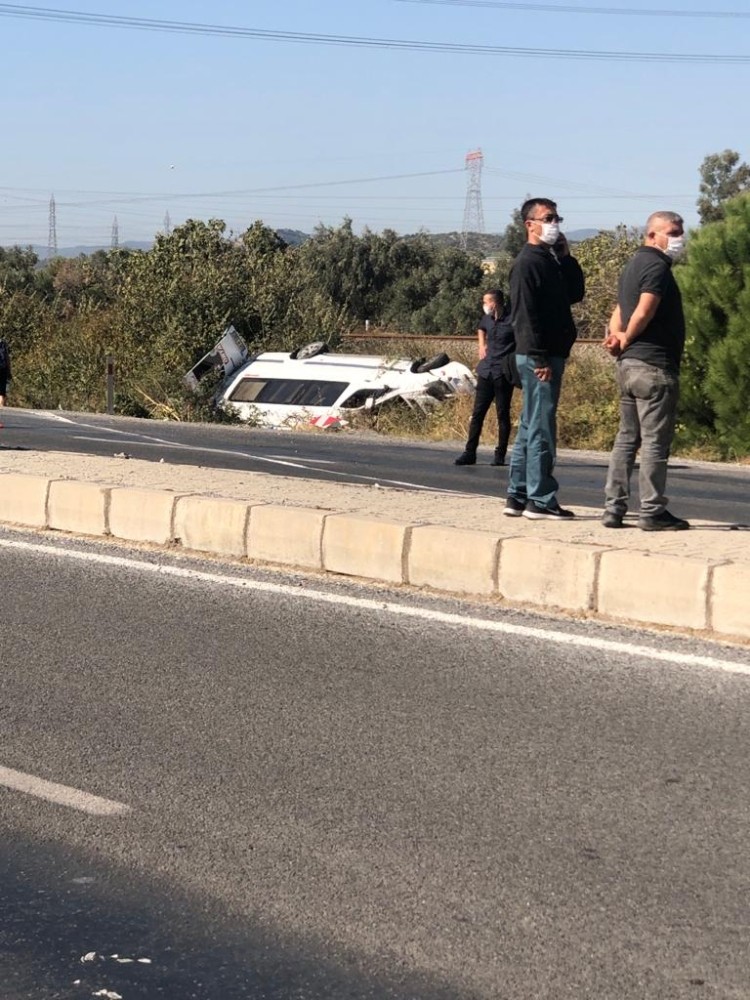 aydinda yolcu minibusu devrildi 6 yarali 4 KWtSb9Pz Aydın’da yolcu minibüsü devrildi: 6 yaralı