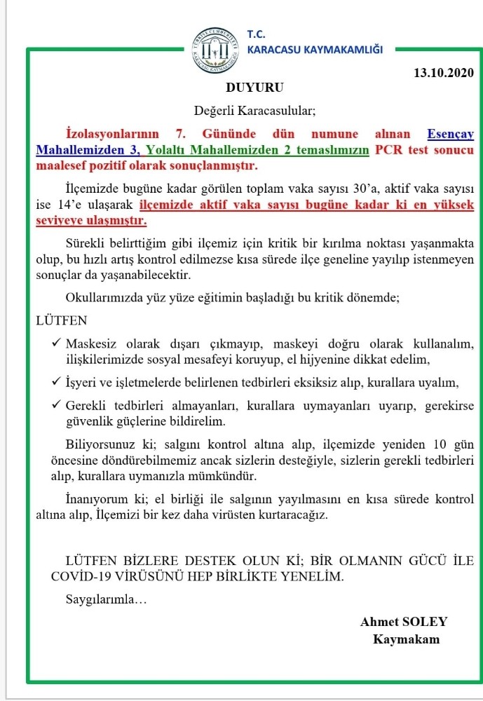 karacasuda aktif vaka sayisi en ust seviyeye ulasti 2 4qWlF4gi Karacasu’da aktif vaka sayısı en üst seviyeye ulaştı