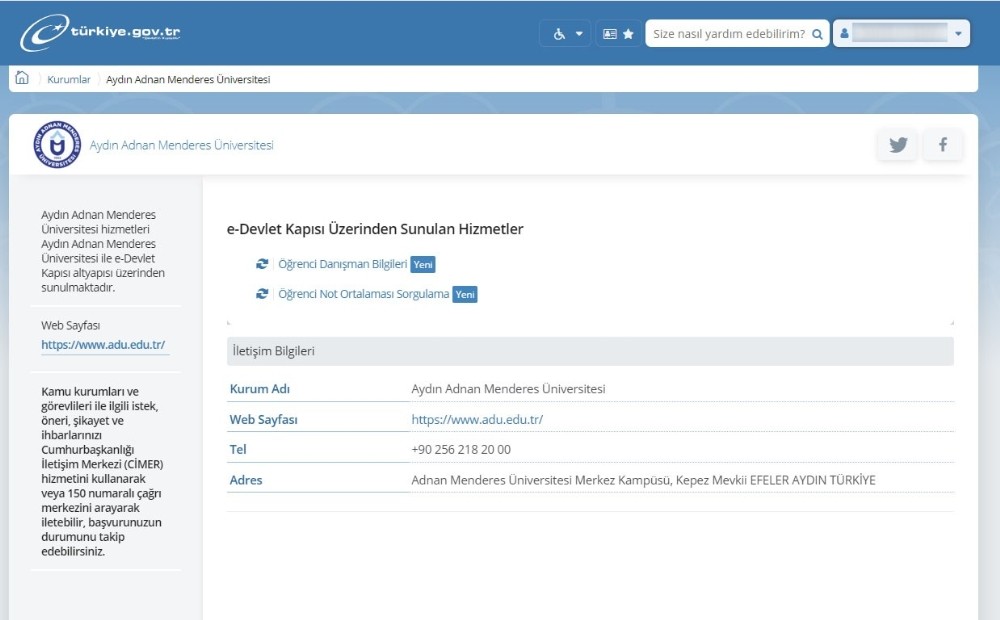 adu ogrenci bilgi sistemi e devlet sistemine entegre edildi 1 TqyGai2e ADÜ Öğrenci Bilgi Sistemi E-Devlet sistemine entegre edildi