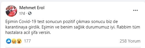 baskan erol karantinaya alindi 1 NDWRZAp9 Başkan Erol, karantinaya alındı