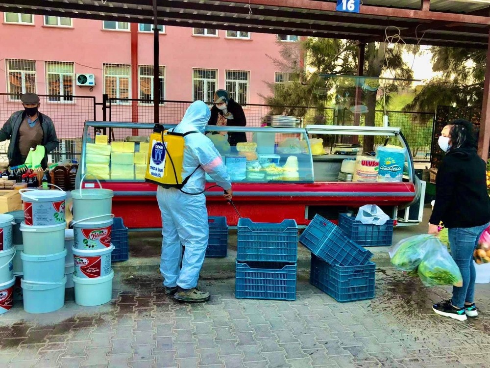 didimde pazaryerleri dezenfekte ediliyor 3 KGlHSkHl Didim’de pazaryerleri dezenfekte ediliyor