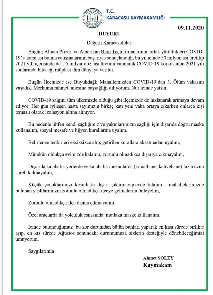 karacasuda korona virus 3 olume yol acti 2 J7ArNP2V Karacasu’da korona virüs 3 ölüme yol açtı