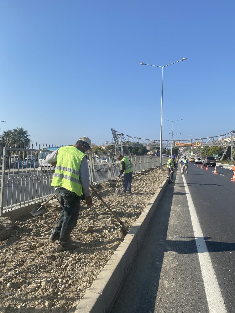 kusadasi cevre yolu refuj ve kavsaklarda peyzaj calismasi basladi 4 fsGv1LDf Kuşadası çevre yolu refüj ve kavşaklarda peyzaj çalışması başladı